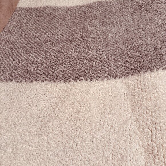 Barefoot Dreams Luxe Heathered gray Stripe cream Throw Blanket, White/gray - Picture 2 of 5